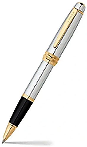 Cross Bailey Rollerball Pen Chrome with Gold Trims