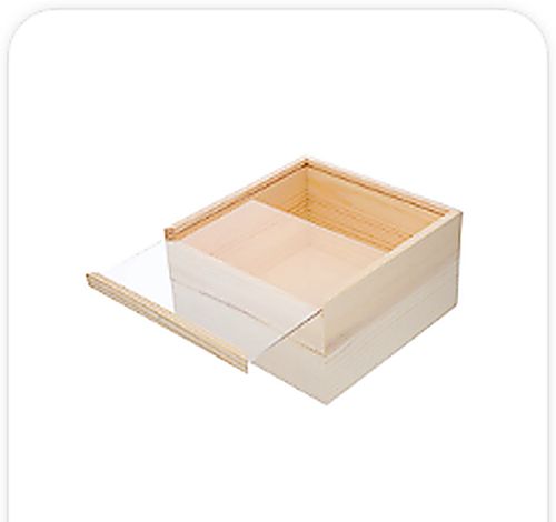 Wooden Box With Acrylic Slider