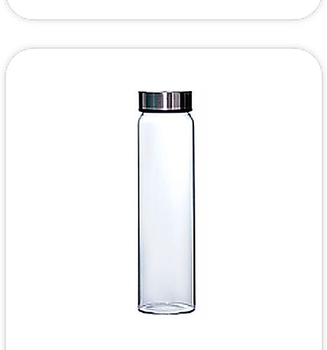 Borosil Neo Glass Bottle With Silver SS Lid